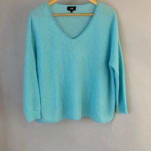 LINE | NALA 100% CASHMERE SWEATER V-NECK | Aqua blue | Small